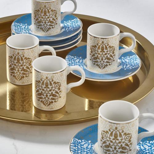 Camelia 12 Parça 6 Kişilik Bone Türk Kahvesi Fincan Takımı - 6158