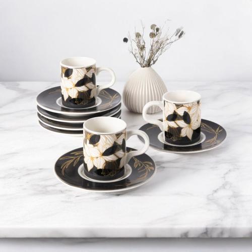 Camelia 12 Parça 6 Kişilik Kahve Takımı 6708 Gri