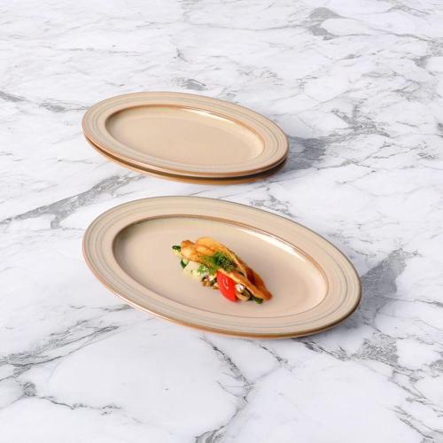 Valeron 2 Adet 24 Cm Kayık Tabak  Reaktif Agate Vr 969