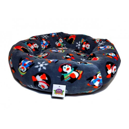 Kedi Köpek Simit Yatak Penguen Desenli 58*12 cm
