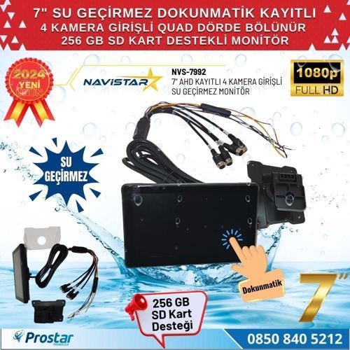 7 inç Su Geçirmez Dokunmatik Kayıtlı 4 Kamera Girişli 256 GB SD Destekli Monitör