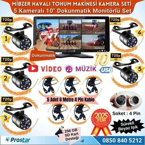 Mibzer için 5 Kameralı 10.36 inç Dokunmatik Monitör Beşe Bölen Kayıtlı 256 Gb Sd Kart Destekli