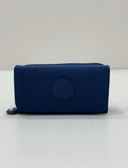 Kadın Krinkıl Kumaş Kapaklı Metal Fermuarlı Kartlık, Bozuk Para Bölmeli Cüzdan