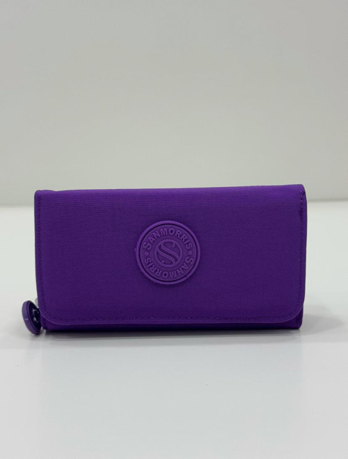 Kadın Krinkıl Kumaş Kapaklı Metal Fermuarlı Kartlık, Bozuk Para Bölmeli Cüzdan