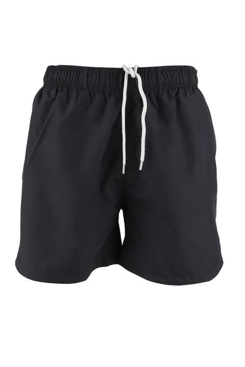 Erkek Deniz Şortu 3 Cepli Pamuklu Polyester Su Yitici Tahriş Etmeyen Astar Siyah