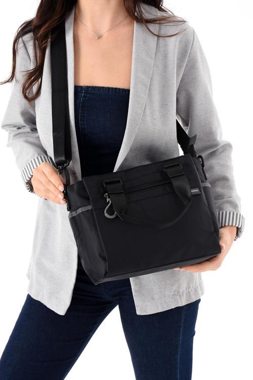 Kadın 4 Gözlü Desenli Paraşüt Kumaş Ayarlanabilir Çapraz Askılı El Ve Omuz Çantası