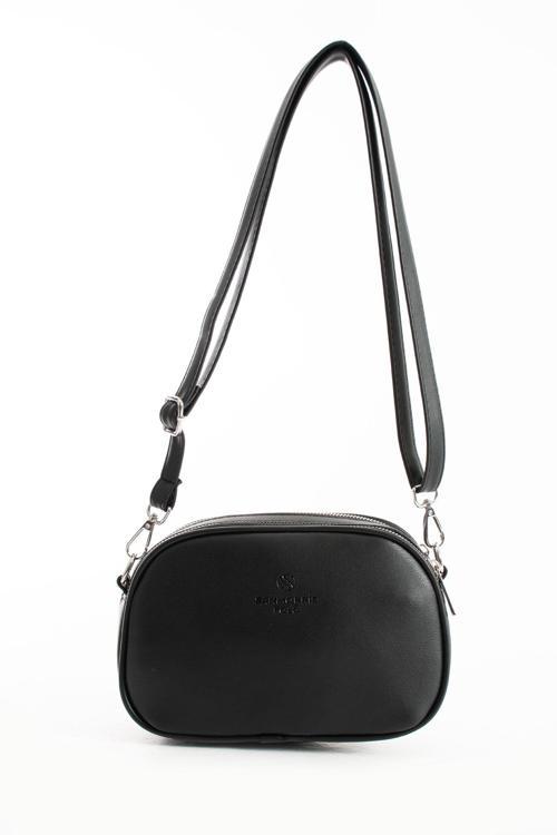 Kadın Suni Deri Ayarlanabilir Çapraz Askılı 2 Gözlü Omuz Çantası