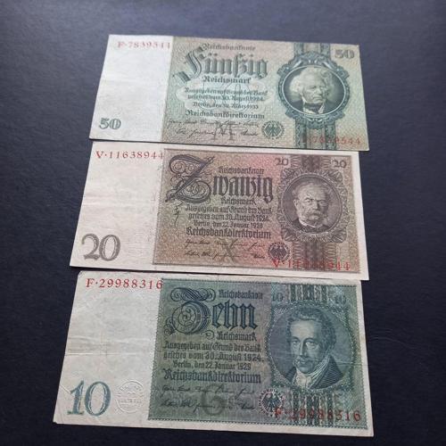 3996367f211aa0a71f 1929 1933 Almanya Berlin 10-20-50 Mark ÇT+ eski kağıt para