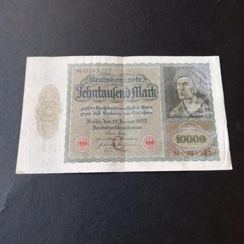 3996367f213bdce72d Almanya 10000 Mark Büyük Banknot ÇT/ÇT+ 1922 eski kağıt para