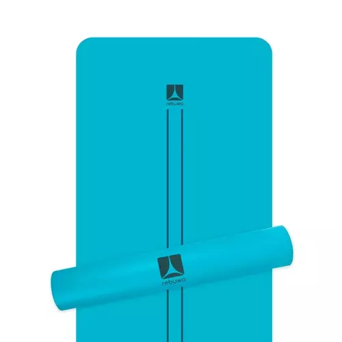 Çift Çizgi Tasarımlı 5mm Doğal Kauçuk Yoga Matı – Kaydırmaz Pilates ve Egzersiz Matı