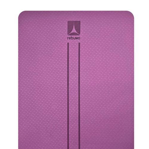 Çift Çizgili 8mm Kalın TPE Yoga ve Pilates Matı | Kaymaz, Konforlu, Ekstra Kalın Spor Matı Mor