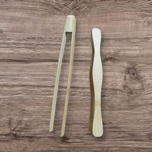 2 li set Cilasız Doğal Ahşap Teflon Maşa Kızartma ve Börek Maşası