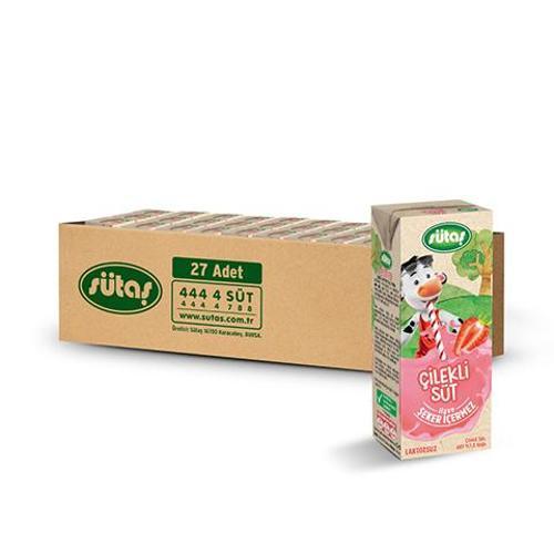 Şeker İlavesiz Çilekli Süt 180 ml (27 adet)