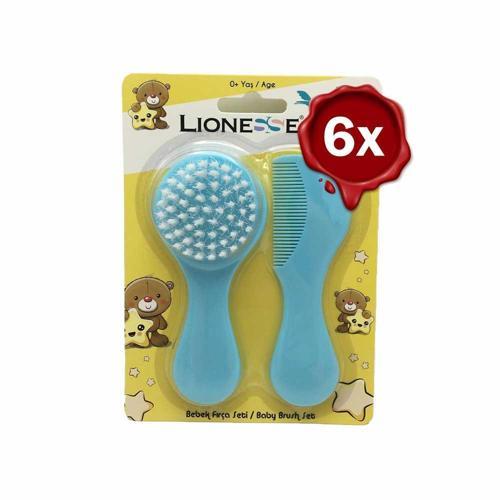 Lionesse Fırça Tarak Seti - Mavi x 6