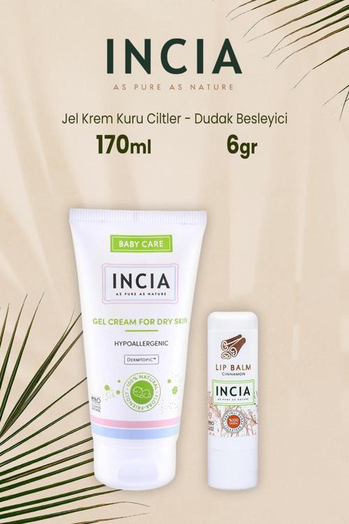 Incia Doğal Jel Krem Kuru Ciltler 170 ml ve Tarçınlı Dudak Kremi 6 gr