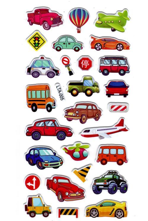 Sticker Kabartmalı Stiker Çıkartma Etiket (LTA005)-18x9 cm- kamyon araba uçak