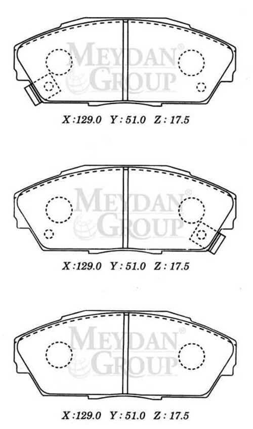 Honda Integra 92/94 Ön Fren Balatası (Di̇sk) (129x51x17,5) (Daıwa)