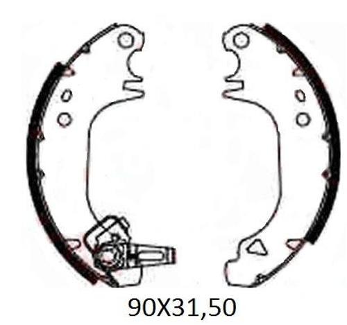 Citroen Saxo 00/03 Arka Fren Pabucu (90x31,50) (Bramax) 