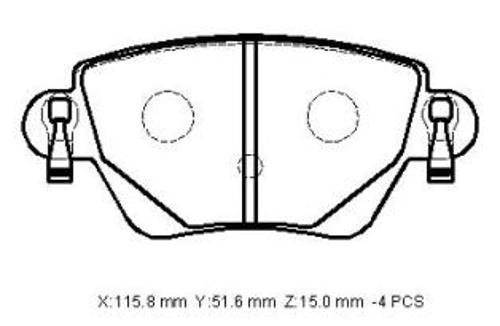 Ford Mondeo 01/04 Arka Fren Balatası 1,8/2,0/2,5 (Di̇sk) (115,8x51,6x15) (Bramax)