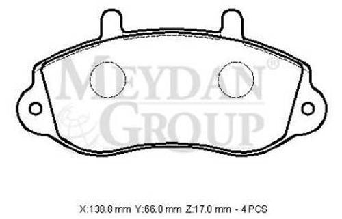 Opel Movano 04/06 Ön Fren Balatası 1,9/2,2/2,5/2,8 (Di̇sk)(138,8x66x17) (Fmk) 