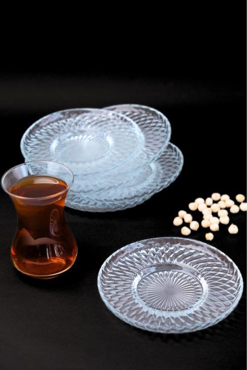Aden Sensu Cam Çay Tabağı 12cm Sade 6 lı 2494