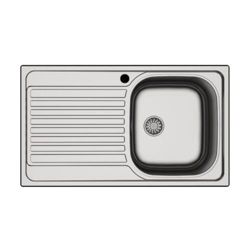 Capua 04 86x50 cm Sol Damlalıklı Paslanmaz Çelik Mutfak Eviyesi