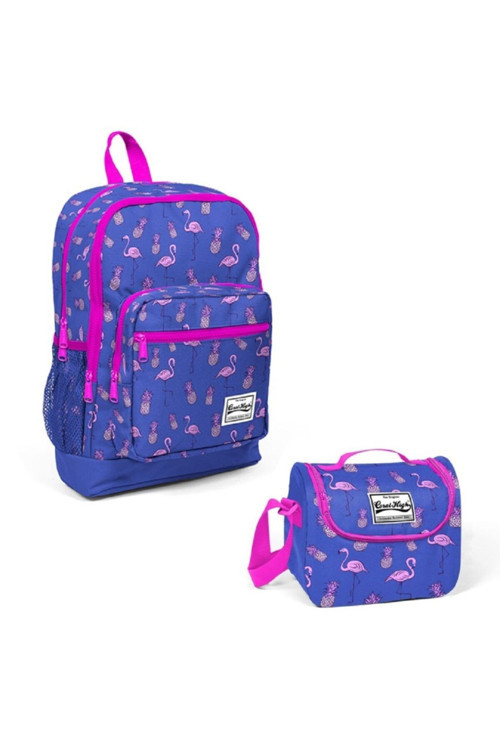 Adalinhome Kids Lavanta Flamingo Desenli 2'Li Çanta Seti