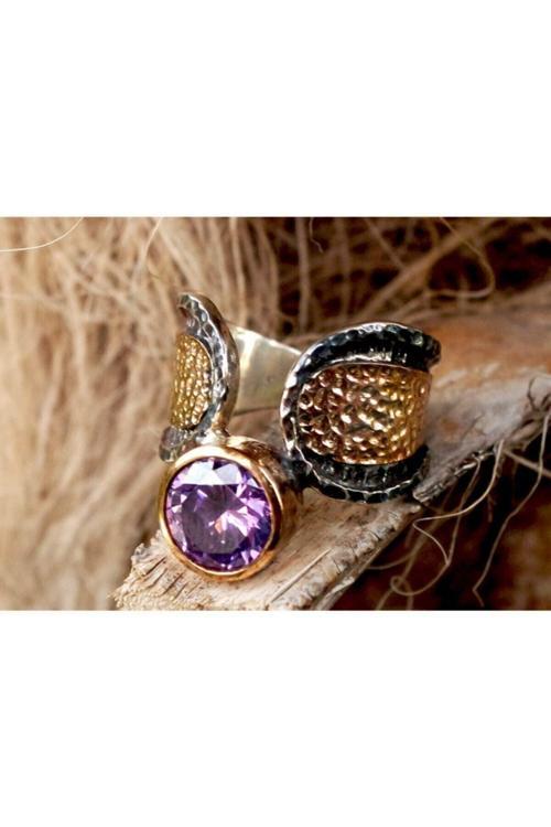 Edebali Usta Özel Tasarımı Bergüzar Gümüş Bayan Yüzük