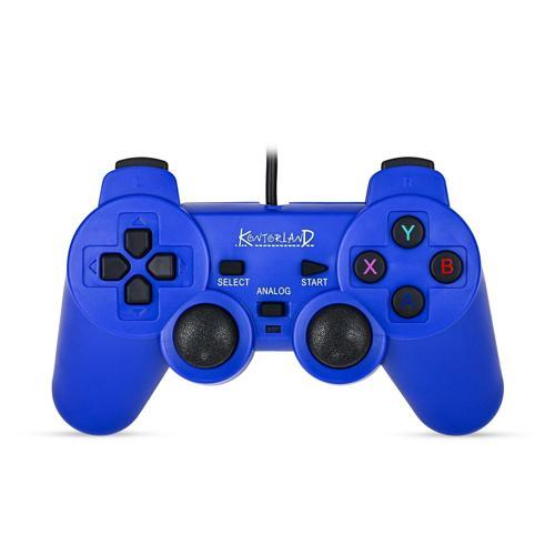 Kablolu PC Gamepad – D-Input & X-Input Destekli Çift Titreşimli USB Oyun Kolu - Mavi