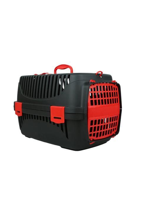 Kedi Köpek Evcil Hayvan Taşıma Çantası Box Orta Boy Çok Fonksiyonlu Siyah-Kırmızı