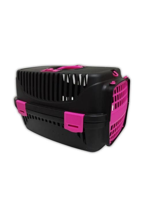 Kedi Köpek Evcil Hayvan Taşıma Çantası Box Orta Boy Çok Fonksiyonlu Siyah-pembe