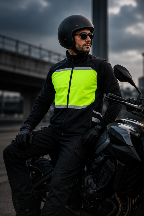 Reflektörlü Softshell Motosiklet Ve Iş Güvenliği Yeleği