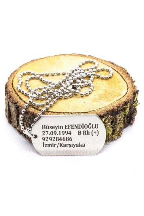 Asker Künyesi Paslanmaz Çelik Kolye Zincir