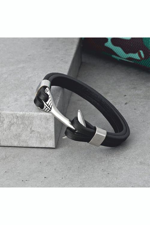 Erkek Çelik Bileklik - Çapa Figürlü Şık Erkek Bileklik