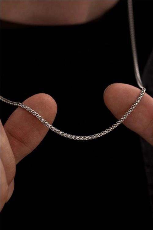Yuvarlak Kral Model Çelik Erkek Kolye Zincir 3Mm Orta Kalınlıkta