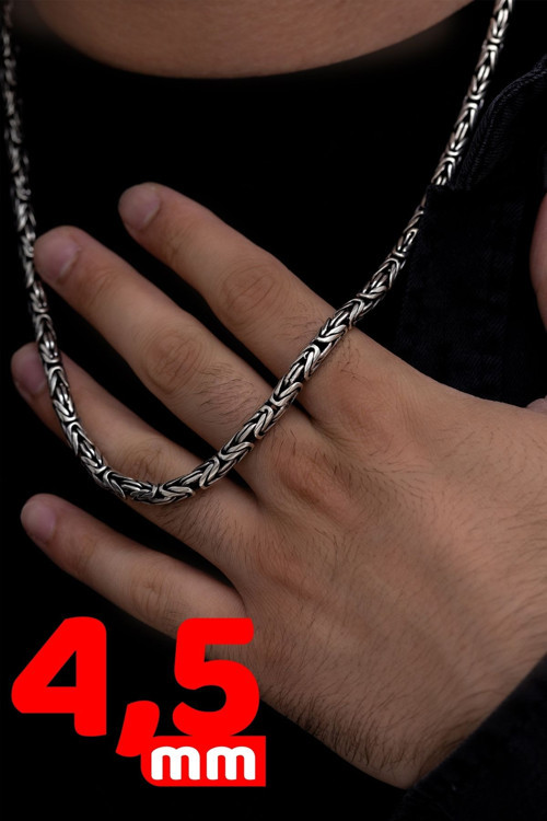 4.5Mm Yuvarlak Kral Model 925 Ayar Erkek Gümüş Kolye Zincir 246266144