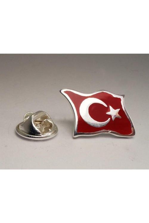 Ayyıldız Türk Bayrağı Gümüş Rozet