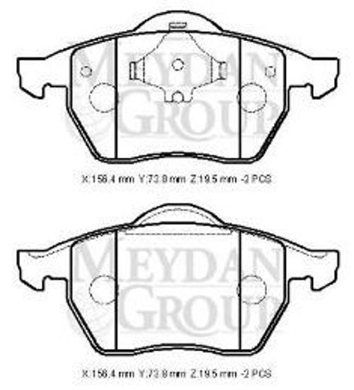 Audi A3 04/05 Ön Fren Balatası 1,8t (Kablosuz) (Di̇sk) (156,4x73,8x19,5) (Bramax) 