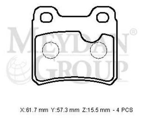 Opel Astra F Sd/hb 95/98 Arka Fren Balatası (Kablosuz)(di̇sk) (61,7x57,3x15,5) (Bramax) 