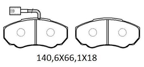 Peugeot Boxer 03/07 Ön Fren Balatası 1,9/2,0/2,5/2,8 (2 Kablolu)(di̇sk) (140,6x66,1x18) (Fmk) 