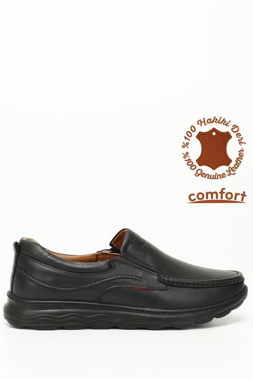 Erkek Siyah Hakiki Deri Comfort Ayakkabı