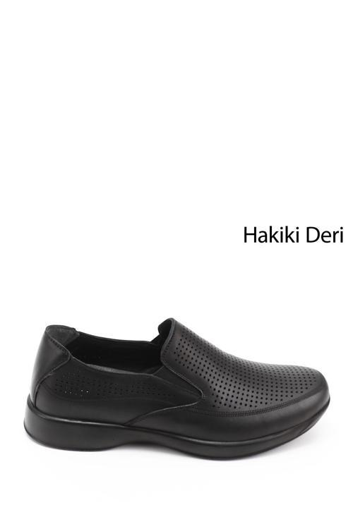 Erkek Siyah Hakiki Deri Comfort Ayakkabı