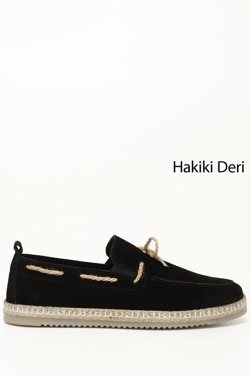 Erkek Siyah Süet Hakiki Deri Ayakkabı