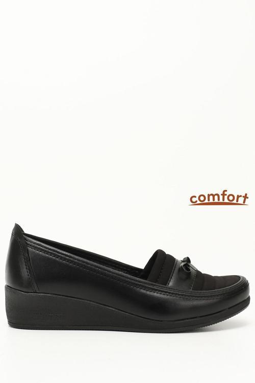 Kadın Siyah Dolgu Taban Fiyonklu Comfort Ayakkabı