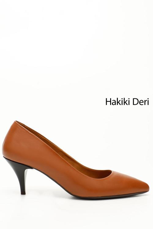 Kadın Taba Antik Sivri Burun Orta İnce Topuklu Stiletto