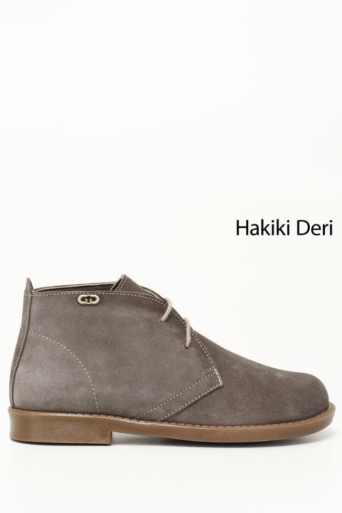Kadın Vizon Süet Kauçuk Taban Hakiki Deri Bot