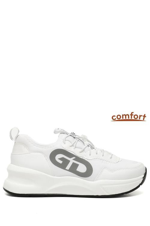 Kadın Beyaz Dolgu Taban Triko Comfort Sneaker