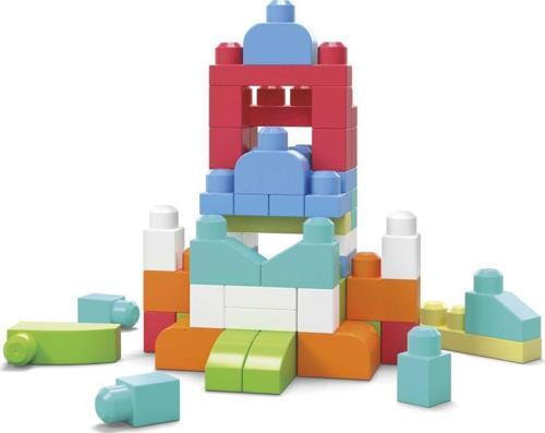 Mega Bloks First Builders 60'lı Blok Torbaları (Pembe), Büyük Boyutlu Bloklar, Doğa Dostu Saklama Çantalı, DCH54