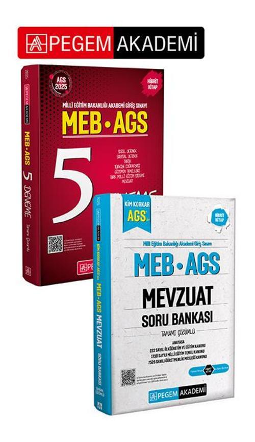 PEGEM AKADEMİ 2025 Kim Korkar MEB AGS Soru Bankası Mevzuat Anayasa 222 Sayılı İlköğretim ve Eğitim K