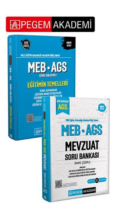 PEGEM AKADEMİ 2025 Kim Korkar MEB AGS Soru Bankası Mevzuat Anayasa 222 Sayılı İlköğretim ve Eğitim K